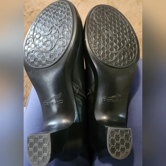 Dansko Brielle Knee High Leather Boots Black Womens Size 41