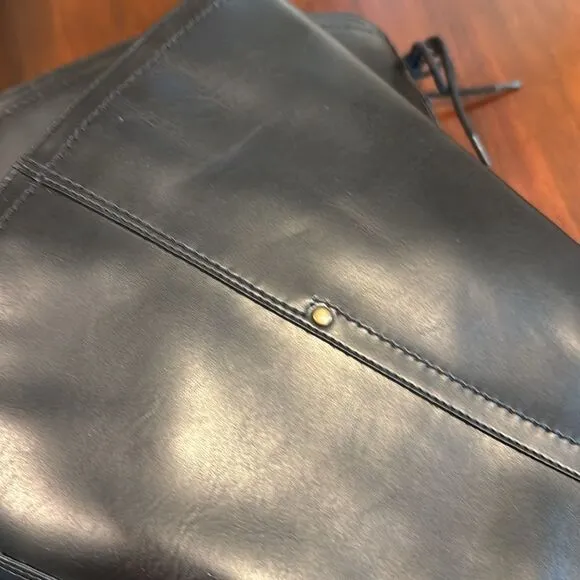 David Tate Lasso Boots Black Vegan Leather Side Zip Size 8.5M
