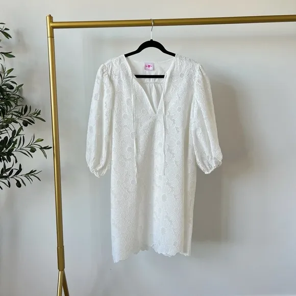 DEB LACE MINI DRESS - MOON FLOWER
