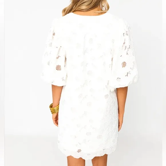 DEB LACE MINI DRESS - MOON FLOWER