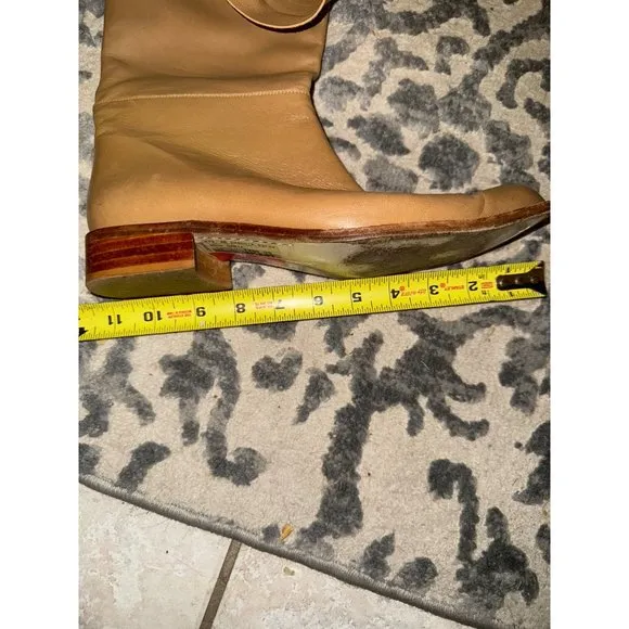 Delman vintage brown leather boots women size 9‎