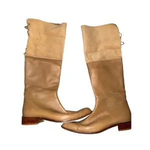 Delman vintage brown leather boots women size 9‎
