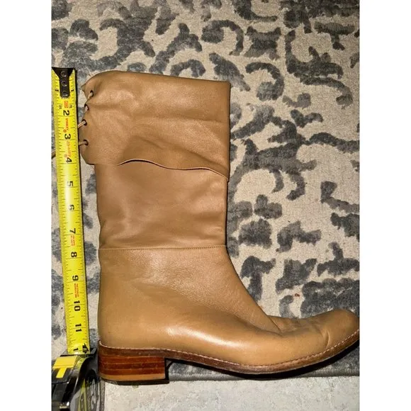 Delman vintage brown leather boots women size 9‎
