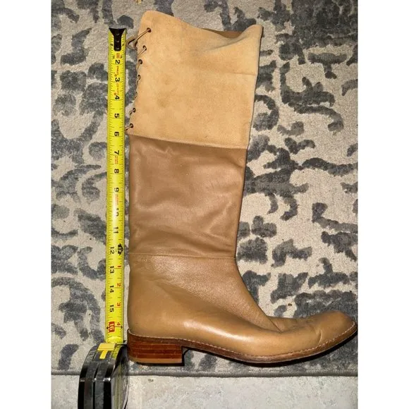 Delman vintage brown leather boots women size 9‎