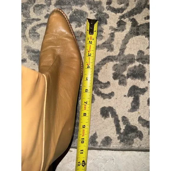 Delman vintage brown leather boots women size 9‎