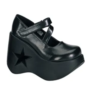 Demonia Dynamite-03 Star Wedge Mary Jane Platform Shoe