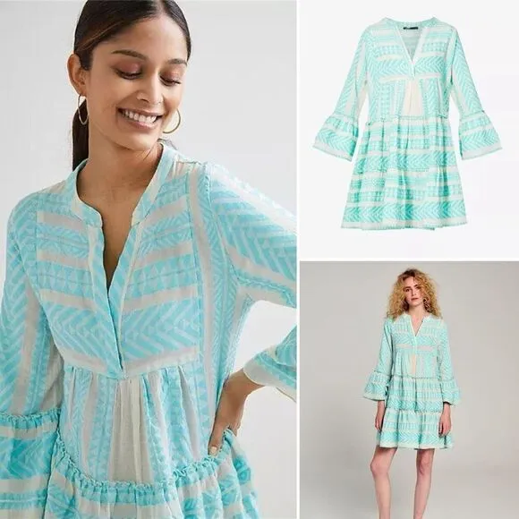 Devotion Twins Ella Tunic Dress in Turquoise Size S