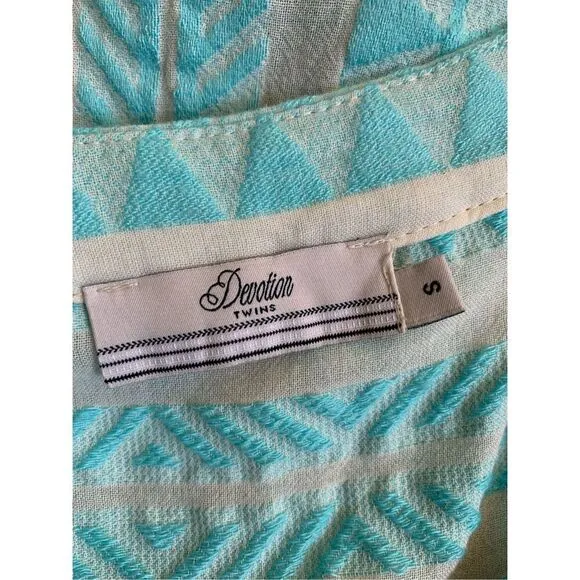 Devotion Twins Ella Tunic Dress in Turquoise Size S