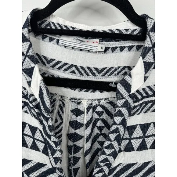 Devotion Twins Embroidered Ella Tunic Dress Size XS Off White Black NEW