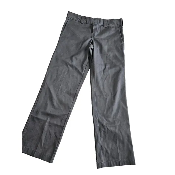 Dickies Men's Flex Work Gray Slim Fit Straight Chino Regular Pants Size 30X30