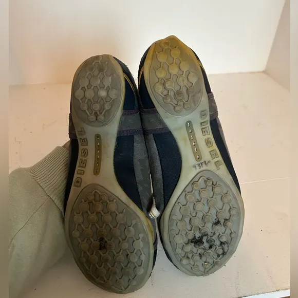 Diesel Black and Gray Sneakers with Vintage Look