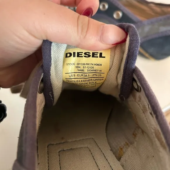 Diesel Black and Gray Sneakers with Vintage Look