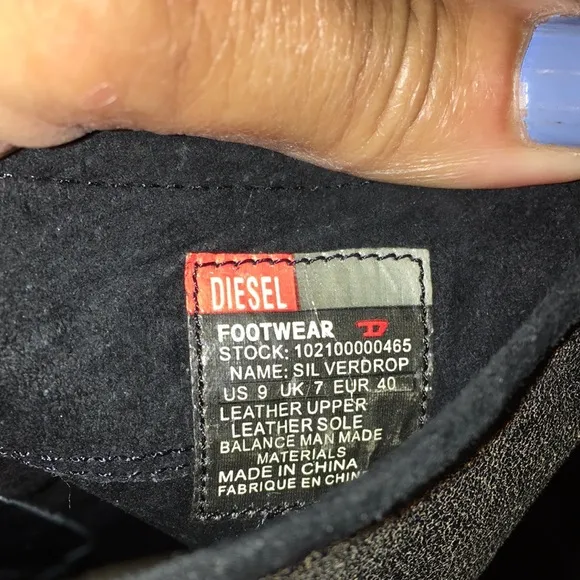 DIESEL knee high real leather crakle type print boots EUC