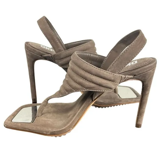 DKNY RANAE SQUARE-TOE SLINGBACK DRESS SANDALS IN BROWN NWOB WOMEN'S SIZE 7.5