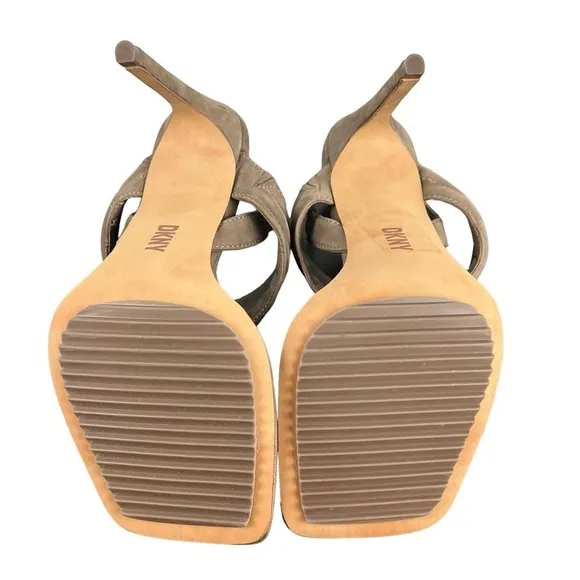 DKNY RANAE SQUARE-TOE SLINGBACK DRESS SANDALS IN BROWN NWOB WOMEN'S SIZE 7.5