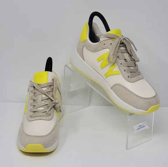 DKNY Womens Size 5.5M OAKS LOGO Lace Up Lifestyle Casual Shoes Beige/Yellow New