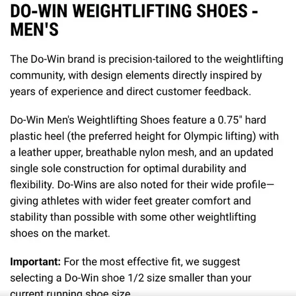 Do Win Weightlifting Athletic Shoes Men’s 9