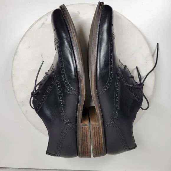 Dockers Leather Wingtip Dress Shoes Men 13M Black Oxford Leather Lace Up Classic