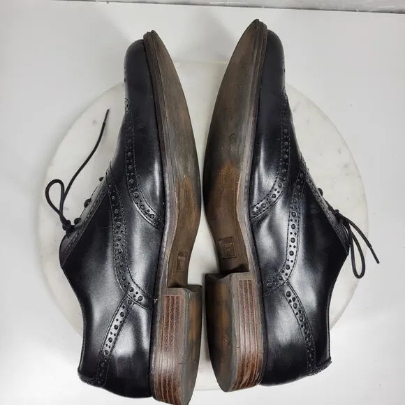 Dockers Leather Wingtip Dress Shoes Men 13M Black Oxford Leather Lace Up Classic