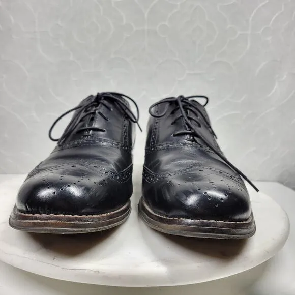 Dockers Leather Wingtip Dress Shoes Men 13M Black Oxford Leather Lace Up Classic