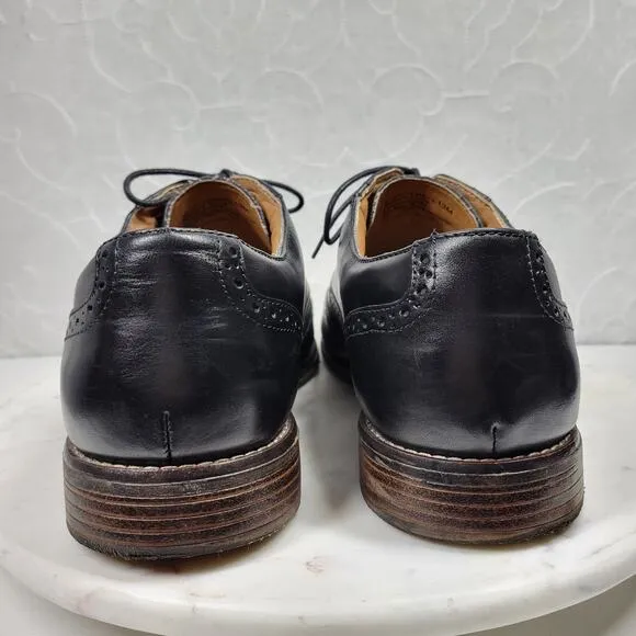 Dockers Leather Wingtip Dress Shoes Men 13M Black Oxford Leather Lace Up Classic