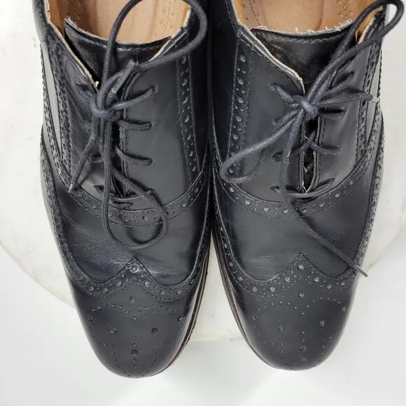Dockers Leather Wingtip Dress Shoes Men 13M Black Oxford Leather Lace Up Classic