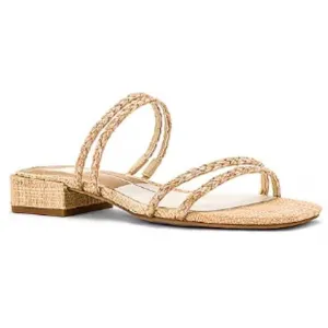 Dolce Vita Haize Braided Raffia Slip On Strappy Sandals Natural Women's Size 6