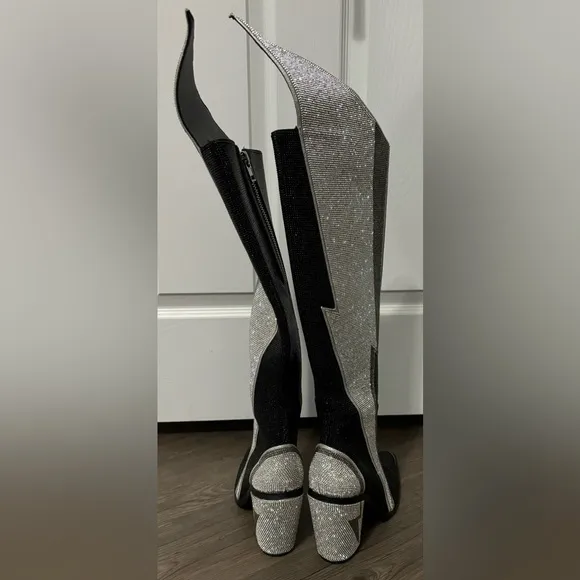 Dolls Kill / Club Exx Noir Ziggy Sheriff Shine Knee High Boots