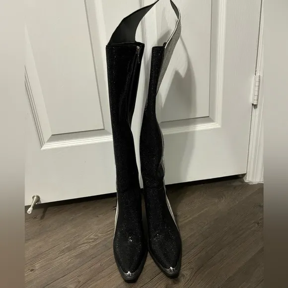 Dolls Kill / Club Exx Noir Ziggy Sheriff Shine Knee High Boots