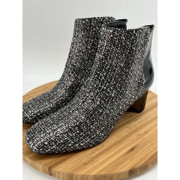 DONALD J PLINER Women Booties Black Grey‎ 9 M Jaxx Ankle Boots Sparkle Shimmer
