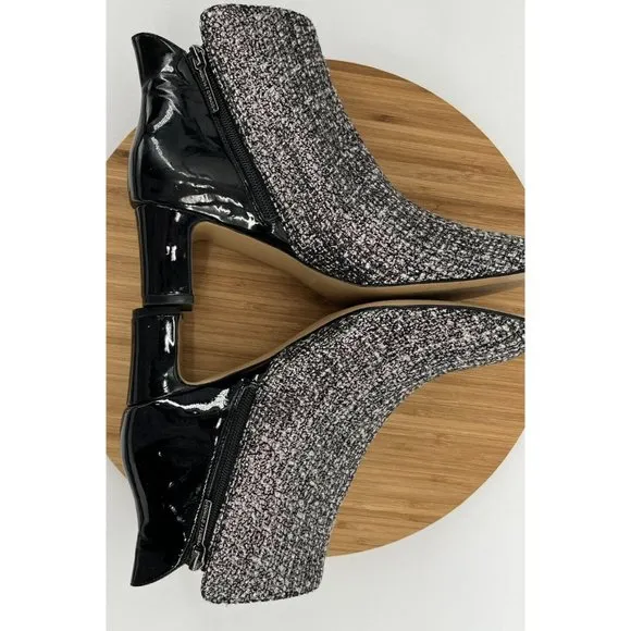 DONALD J PLINER Women Booties Black Grey‎ 9 M Jaxx Ankle Boots Sparkle Shimmer