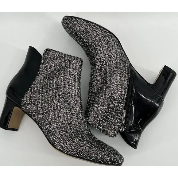DONALD J PLINER Women Booties Black Grey‎ 9 M Jaxx Ankle Boots Sparkle Shimmer