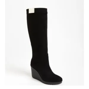 Donald Pliner Iliya Black Suede Knee High Boots 10