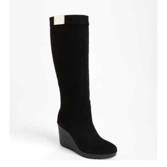 Donald Pliner Iliya Black Suede Knee High Boots 10