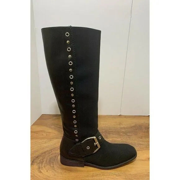 Donald J Pliner Gale Women's Knee High Boots Black Crepe Elastic Size US…