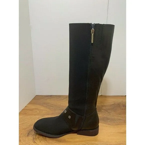 Donald J Pliner Gale Women's Knee High Boots Black Crepe Elastic Size US…
