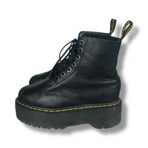Dr. Martens 1460 Pascal Max Leather Platform Boots Black Chunky Goth Punk Sz 8
