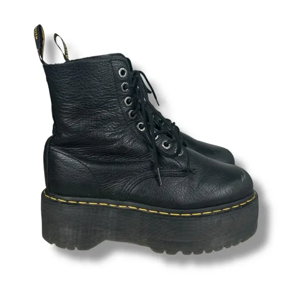 Dr. Martens 1460 Pascal Max Leather Platform Boots Black Chunky Goth Punk Sz 8