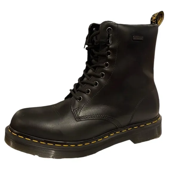 DR. MARTENS 1460 Women's Black Waterproof Lace Up Grunge Boots 9