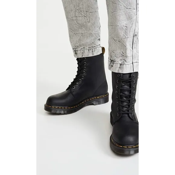 DR. MARTENS 1460 Women's Black Waterproof Lace Up Grunge Boots 9
