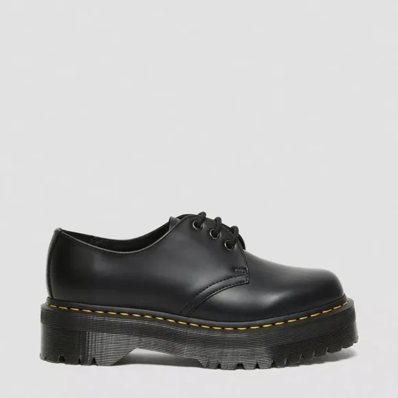DR. MARTENS 1461 SMOOTH LEATHER PLATFORM SHOES, SIZE L 10, $170, WORN ONCE