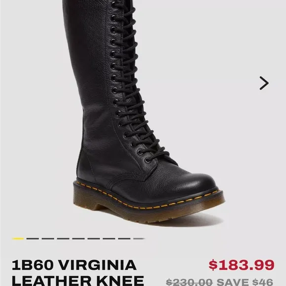 Dr Martens black VIRGINIA LEATHER KNEE HIGH BOOTS