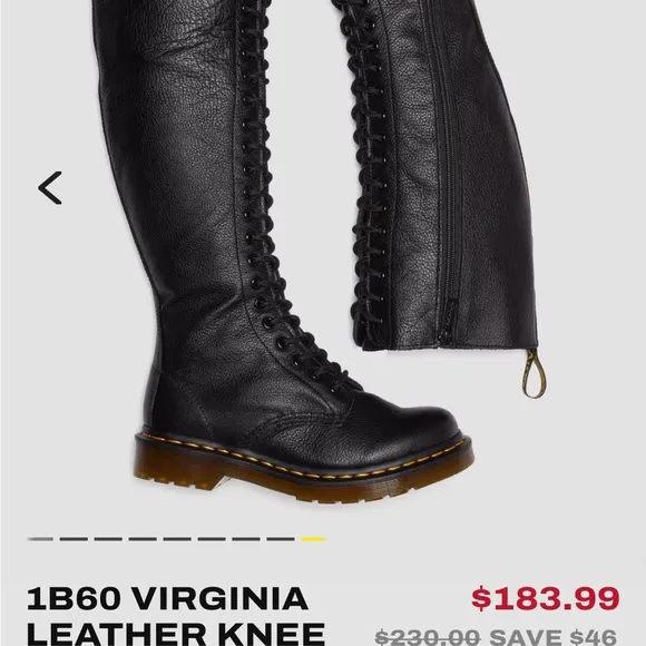 Dr Martens black VIRGINIA LEATHER KNEE HIGH BOOTS