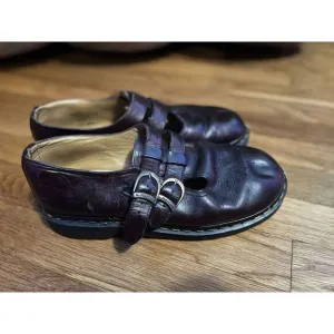 Dr Martens Double Strap Mary Jane Shoes Womens 7 Oxblood Leather Chunky Platform