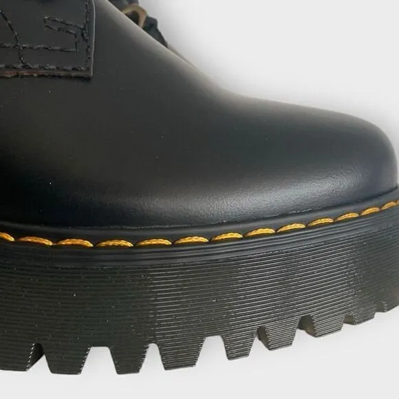 Dr. Martens Leona Lo Black Platform Heeled Oxford Shoes Womens size 8 New