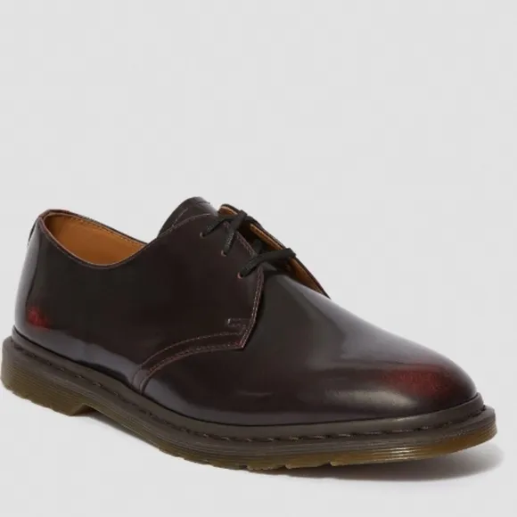 Dr. Martens (Sz 8) Men's Black Cherry Red Arcadia Leather Laceup Archie II Shoes