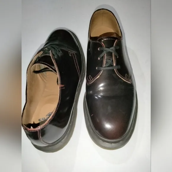 Dr. Martens (Sz 8) Men's Black Cherry Red Arcadia Leather Laceup Archie II Shoes