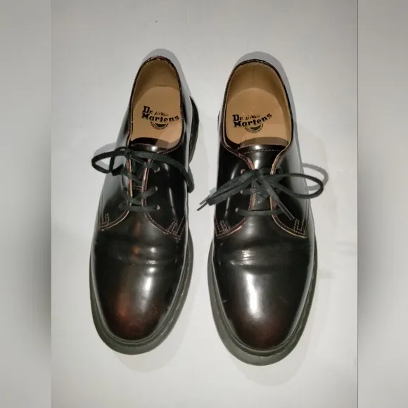 Dr. Martens (Sz 8) Men's Black Cherry Red Arcadia Leather Laceup Archie II Shoes