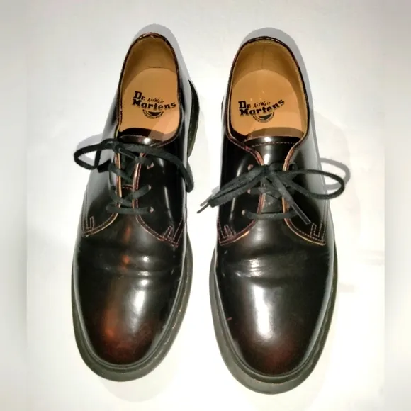 Dr. Martens (Sz 8) Men's Black Cherry Red Arcadia Leather Laceup Archie II Shoes