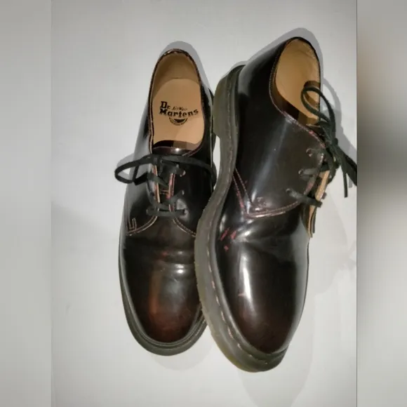 Dr. Martens (Sz 8) Men's Black Cherry Red Arcadia Leather Laceup Archie II Shoes